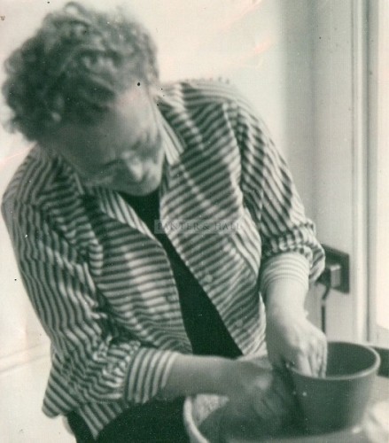 Grete making ceramics