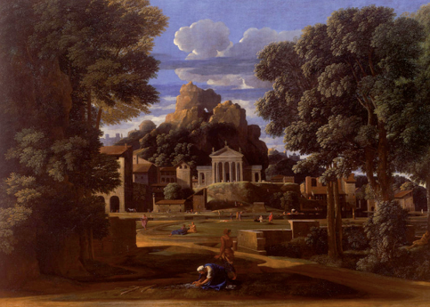 Nicolas Poussin, 'Landscape with the gathering of the Ashes of Phocion', 1648, 116.5 x 178.5 cm, oil on canvas, Walker Art Gallery, Liverpool