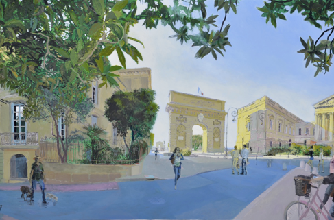 David Rycroft, 'Arc de Triomphe, Montpellier', 90 x 150 cm, oil on canvas, £5,500